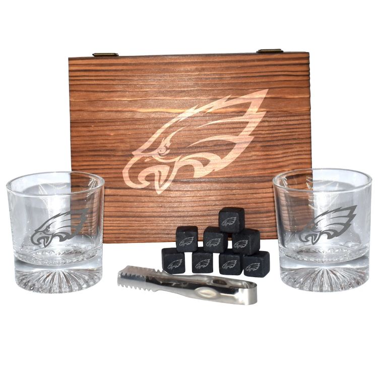 【アメリカコストコ品】NFL ウイスキー ロックグラス セット フィラデルフィア・イーグルス 冷却ストーン付き NFL Whiskey Rocks Glass Set Philadelphia Eagles with Cooling Stones 【お取り寄せ商品】【合わせて買いたい】