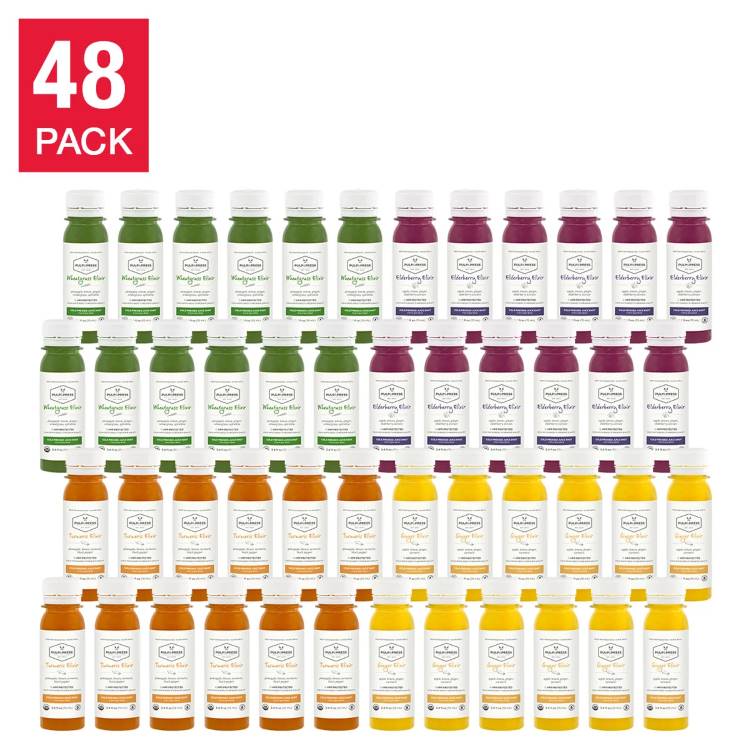 健康的な生活を誰もが便利に、そして身近に感じられるようにすることに力を注いでいます。当社のコールドプレスジュースとウェルネスショットは、最高品質の 100% オーガニック、植物由来、生の原料のみを使用して作られているため、一口ごとに最大限の栄養価を摂取できます。当社のウェルネスショットエリキシルで、より健康的な自分を手に入れましょう! ジンジャーウェルネスショットエリキシル 12 杯 レモン、ショウガ、ターメリックの爽やかなブレンド。リンゴとの絶妙なバランス 12 ターメリック ウェルネス ショット エリクサー ターメリック、レモン、パイナップルなどのスーパーフードがたっぷり。 12 ウィートグラス ウェルネス ショット エリクサー パイナップル、レモン、ショウガ、ウィートグラス、スピルリナなどのスーパーフードが詰まった、おいしいグリーンエリキシルで毎日の野菜摂取量を増やしましょう。 12 エルダーベリー ウェルネス ショット エリクサー エルダーベリーやショウガなどの成分がたっぷり含まれた、鮮やかな色のショット ウェルネスショットを毎日の習慣に取り入れる楽しい方法: 一日の始まりに爽やかなショットをお楽しみください ジュースやスムージーにウェルネスショットを加えると、栄養がさらに補給されます。 お気に入りのヘルシースナックと一緒にショットを飲んで、おいしいおやつを楽しみましょう 運動前にウェルネスショットを飲んで体を元気にしましょう 100%オーガニック原料: 生姜：オーガニックリンゴ、オーガニックレモン、オーガニック生姜、オーガニックターメリック ターメリック：オーガニックパイナップル、オーガニックレモン、オーガニックターメリック、オーガニックブラックペッパー。 エルダーベリー: オーガニックアップル、オーガニックレモン、オーガニックジンジャー、オーガニックエルダーベリーエキス ウィートグラス：オーガニックパイナップル、オーガニックレモン、オーガニックジンジャー、オーガニックウィートグラス、*スピルリナ。