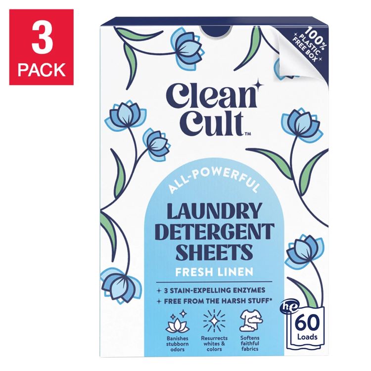 【アメリカコストコ品】クリーンカルト 洗濯洗剤シート フレッシュリネン 180枚 Cleancult Laundry Detergent Sheets, Fresh Linen, 180 Loads, 180 Sheets【お取り寄せ商品】【合わせて買いたい】