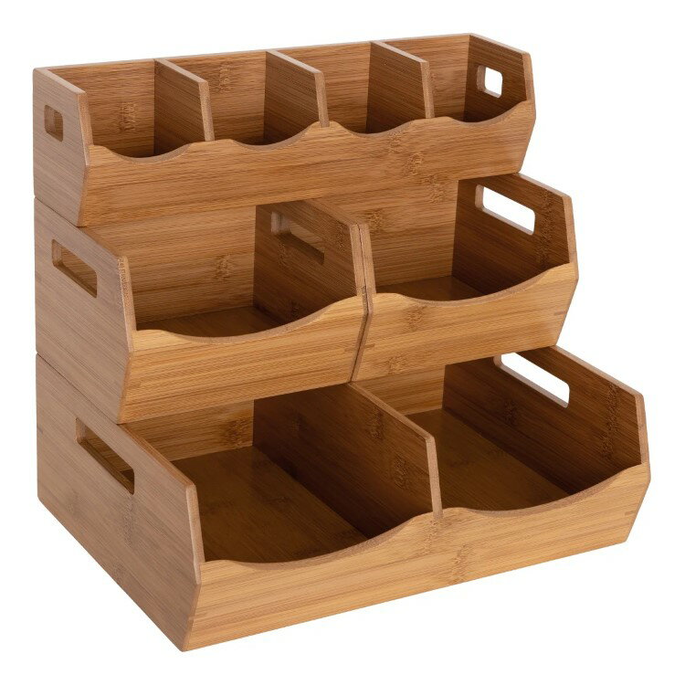 セビリア 竹製スタッキングビンオーガナイザー 4 ピース Seville Bamboo Stackable Bin Organizer, 4-piece 
