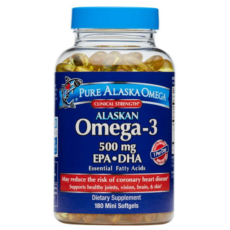 【アメリカコストコ品】Pure Alaska オメガ-3 500 mg、EPA+DHA、ミニソフトジェル 180 粒 Pure Alaska Omega-3 500 mg., EPA+DHA, 180 Mini Softgels 【お取り寄せ商品】【合わせて買いたい】