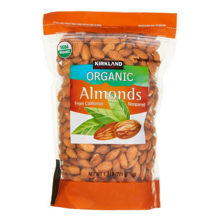 【アメリカコストコ品】カークランドシグネチャー オーガニックアーモンド 1.7 ポンド Kirkland Signature Organic Almonds, 1.7 lbs 【お取り寄せ商品】【合わせて買いたい】
