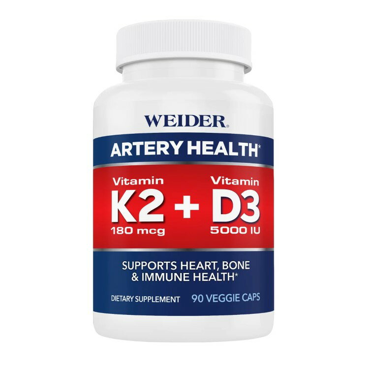 【アメリカコストコ品】ウイダーアーテリーヘルス ビタミン K2 プラス D3 Weider Artery Health with Vitamin K2 Plus D3, 90 Veggie Caps【お取り寄せ商品】【合わせて買いたい】