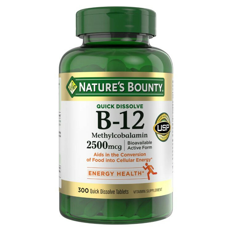 �ڥ���ꥫ�����ȥ��ʡۥͥ����㡼���Х���ƥ� �ӥ��ߥ� B-12 2500 mcg��®�������֥�å� 300γ Nature's Bounty Vitamin B-12 2500 mcg, 300 Quick Dissolve Tablets�ڤ����󤻾��ʡۡڹ�碌���㤤������