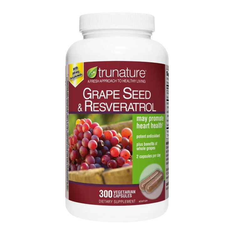 【アメリカコストコ品】トゥルネイチャー グレープシード レスベラトロール配合 trunature Grapeseed with Resveratrol, 300 Capsules 【お取り寄せ商品】【合わせて買いたい】