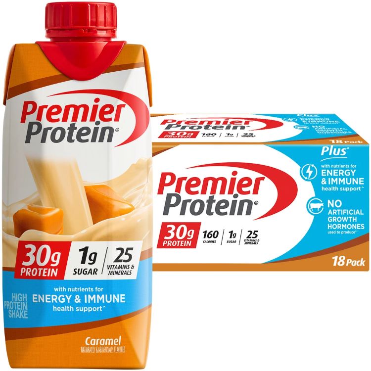 【アメリカコストコ品】プレミアプロテイン プラス エネルギー＆イミューンサポート シェイク キャラメル 約325ml 18 パック Premier 30g Protein PLUS Energy and Immune Support Shakes, Caramel, 11 fl oz, 18-pack 【お取り寄せ商品】