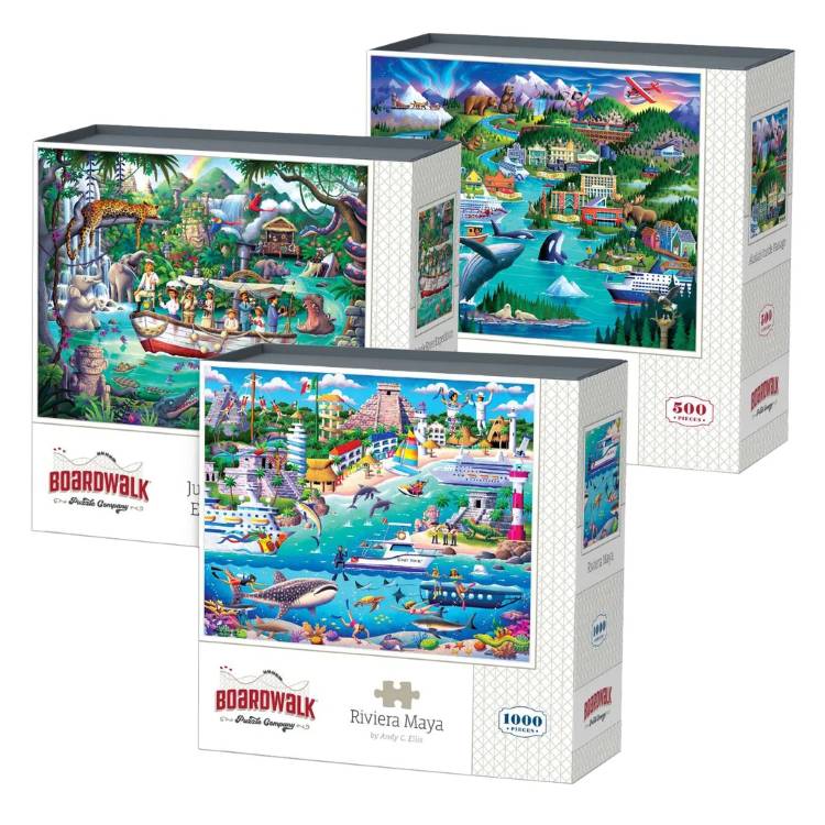 ボードウォーク ジグソーパズル 3個パック 探検 Boardwalk Assorted Jigsaw Puzzles, 3-pack Exploring 【お取り寄せ商品】