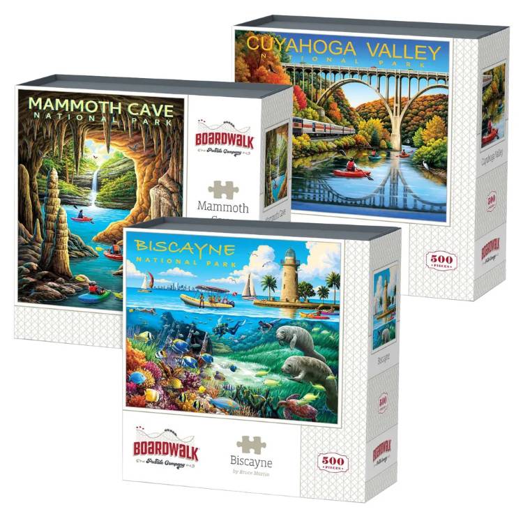 【ポイントUP★1日-11日2時】ボードウォーク ジグソーパズル 3個パック 国立公園東部 Boardwalk Assorted Jigsaw Puzzles, 3-pack National Park East 【お取り寄せ商品】