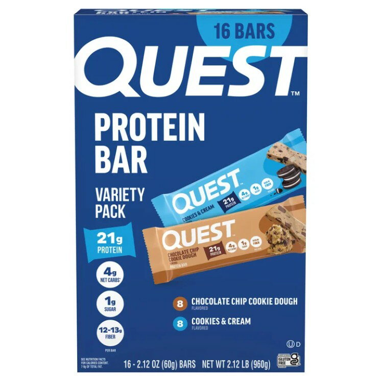 Rakuten - クエスト プロテインバー バラエティパック 約60g 16本セット Quest Protein Bar Variety Pack, 2.12 oz, 16-count 【お取り寄せ商品】