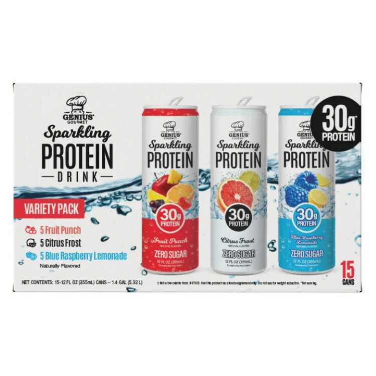 ジーニアスグルメ スパークリングクリアプロテイン 30g バラエティパック 355mL 15...