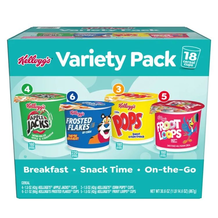 ケロッグ シリアルカップ バラエティパック 18個入り Kellogg's Cereal Cups, Vari...