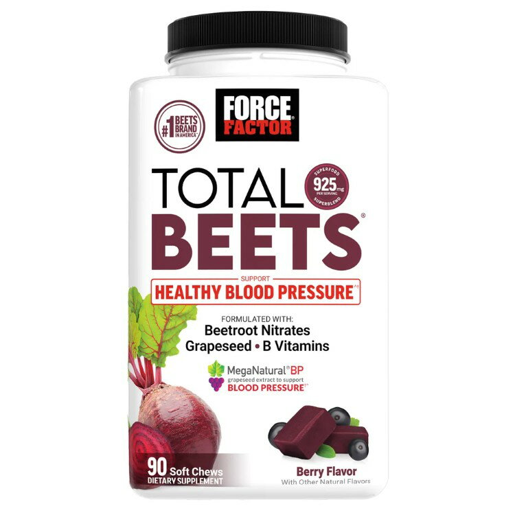 フォースファクター トータルビーツ チュー 90粒 ソフトチュー Force Factor Total Beets Chews, 90 Soft Chews 【お取り寄せ商品】