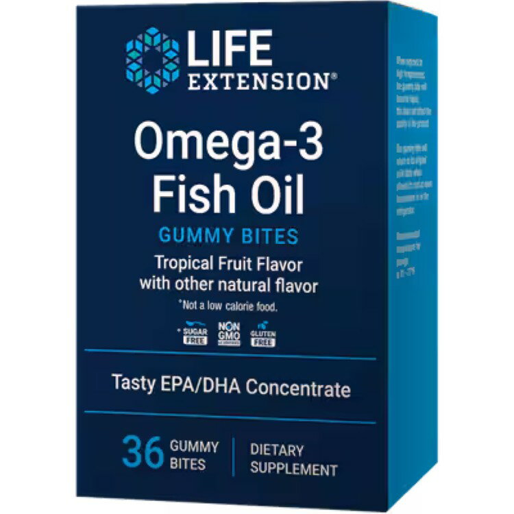 ライフエクステンション オメガ3フィッシュオイルグミバイト（トロピカルフルーツ） Life Extension Omega-3 Fish Oil Gummy Bites (Tropical Fruit) 36 gummies【お取り寄せ商品】【合わせて買いたい】