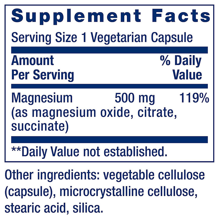 マグネシウム 500mg 100粒 カプセル 1〜3ヶ月分 Life Extension (ライフエクステン...