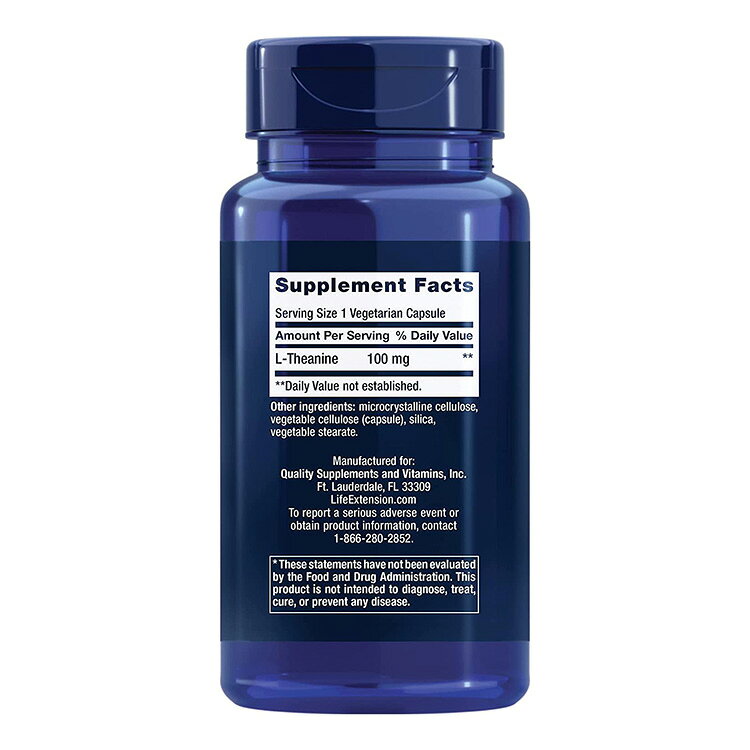 ライフ エクステンション L-テアニン 100mg 60粒 ベジカプセル Life Extension L-Theanine 100 mg 60 vegetarian capsules アミノ酸【お取り寄せ商品】【合わせて買いたい】 speed-10038493 アメリカサプリ専門スピードボディ サンプル画像3
