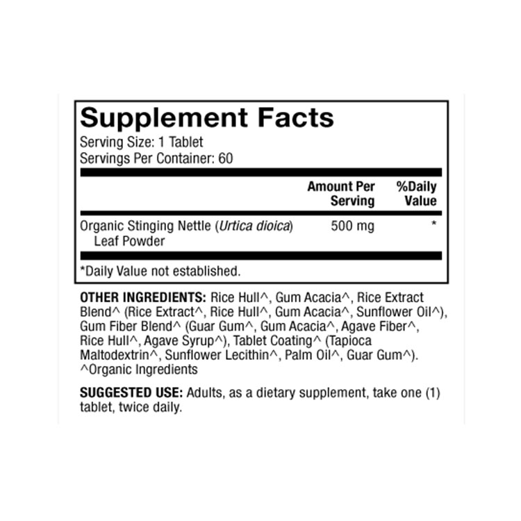 ドクターメルコラ オーガニック ネトル (西洋イラクサ) 60粒 タブレット DR.MERCOLA Organic Stinging Nettle サプリメント ビタミン ミネラル 鉄分