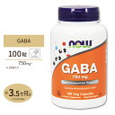 GABA(ギャバ) 750mg 100粒 NOW Foods(ナウフーズ)【ポイントUP対象★7/16 19:00 - 7/31 23:59】