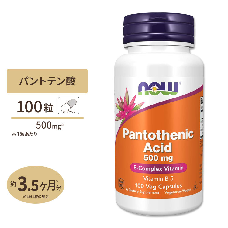 パントテン酸 500mg 100粒 NOW Foods ナウフーズ 