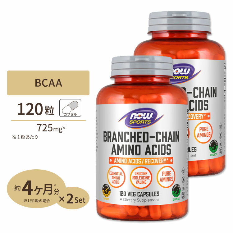 [2個セット]BCAA120粒 NOW Foods(ナウフーズ)【ポイントUP対象★14日17:00〜29日9:59迄】