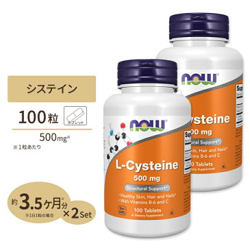 [2個セット]L-システイン 500mg 100粒《約30〜100日分》 NOW Foods(ナウフーズ)　紫外線/美容/アミノ酸【ポイントUP2倍対象★1月16日19:00-24日13:59迄】