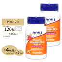 2個セット ナウフーズ ビタミンD3 サプリメント 5000IU 120粒 チュアブル ミントフレーバー NOW Foods Vitamin D-3 Chewable