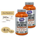 2個セット クレアルカリン (進化型クレアチン) 750mg 240粒 NOW Foods(ナウフーズ)