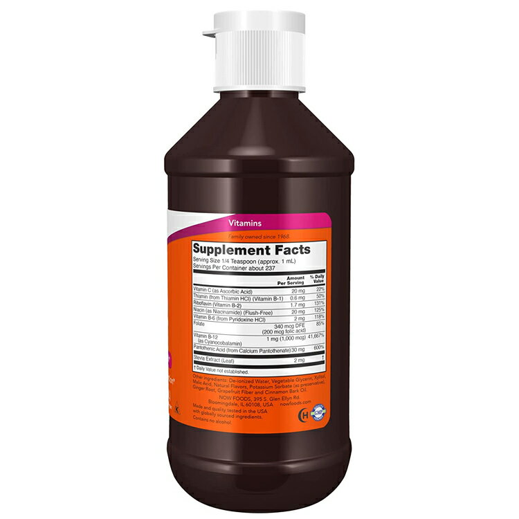 【今だけ半額】ナウフーズ ビタミンB-12 B-コンプレックス リキッド 237ml (8floz)...