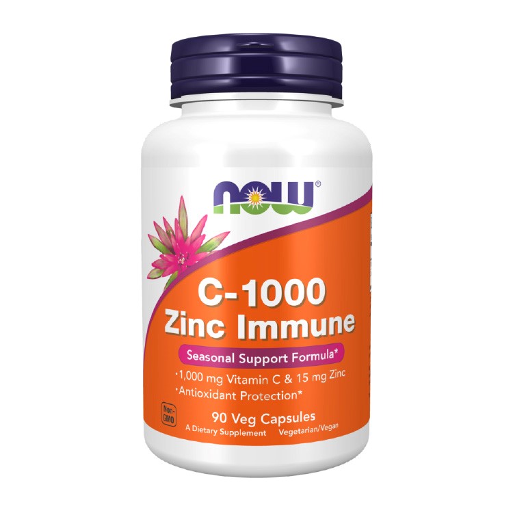 ナウフーズ C-1000 亜鉛 イミューン 90粒 ベジカプセル NOW Foods Zinc Immune Veg Capsules サプリメント ビタミンC ビスグリシン酸亜鉛 生活 栄養 健康サポート 体づくり サプリ カプセル ビタミン 3