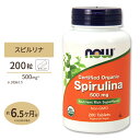 【まとめ買いクーポン 3日20時-11日2時】スピルリナ 500mg 200粒 NOW Foods(ナウフーズ)Spirulina 500 mg 100% Natural - 200 Tabs