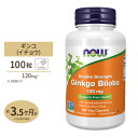 ギンコビローバ（イチョウ葉エキス）120mg 100粒《約3か月分》 NOW Foods(ナウフーズ)うっかり 話題 めぐり すっきり