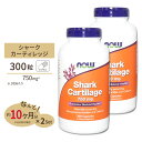 [2個セット] サメ軟骨 フリーズドライ 750mg 300粒 NOW Foods(ナウフーズ)