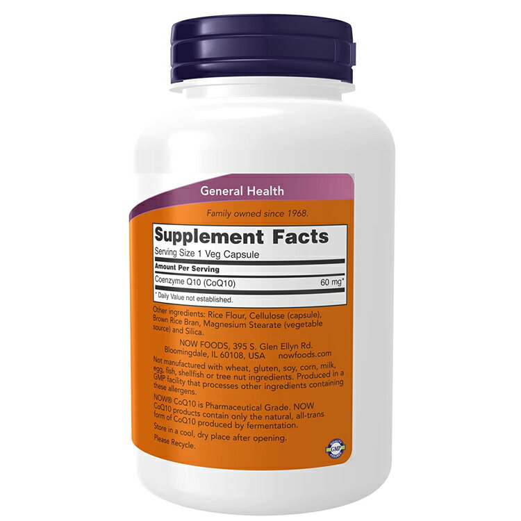 ナウフーズ コエンザイムQ10 60mg 180粒 ベジカプセル NOW Foods CoQ10 60mg 180 V...
