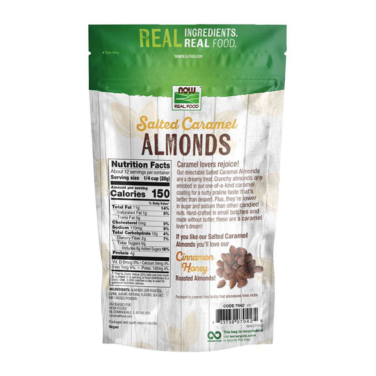 ナウフーズ アーモンド 塩キャラメル 340g (12 OZ) NOW Foods Almonds Salted Caramel ソルテッドキャラメル