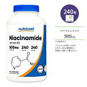 ニュートリコスト ビタミンB3 (ナイアシンアミド) カプセル 500mg 240粒 Nutricost Vitamin B3 (Niacinamide) Capsules スキンケア 美容 1