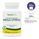 ネイチャーズプラス メガストレスコンプレックス サステンドリリース タブレット 60粒 NaturesPlus Mega-Stress Complex Sustained Release Tablets ビタミンB群 Bコンプレックス ビタミンC カルシウム