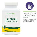 ネイチャーズプラス カルシウム 500mg + マグネシウム 250mg タブレット 90粒 NaturesPlus Calcium / Magnesium 500 mg / 250 mg Tablets 健骨サポート