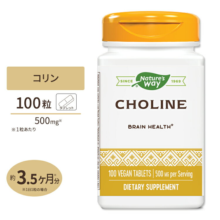 ネイチャーズウェイ コリン 500mg 100粒 Nature 039 s Way Choline 500mg サプリ ビタミンB群 ダイエット