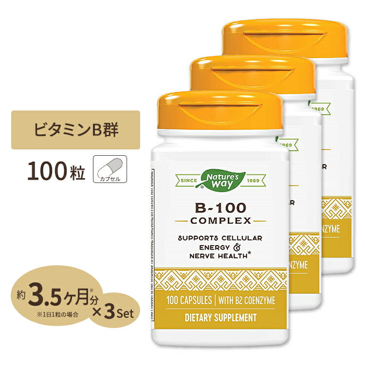 [3個セット]Nature's Way B-100 コンプレックス (B2補酵素配合) 100粒 カプセル ネイチャーズウェイ B-100 Complex With B2 Coenzyme 100capsules 3bottles set