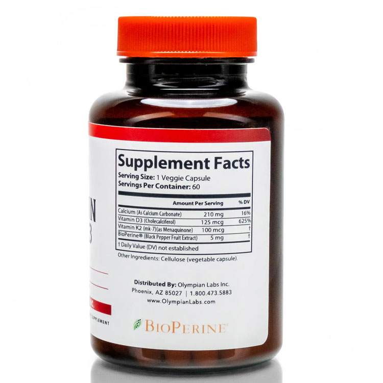オリンピアンラボ ビタミンK2 100mcg + ビタミンD3 125mcg 60粒 カプセル OLYMPIAN...