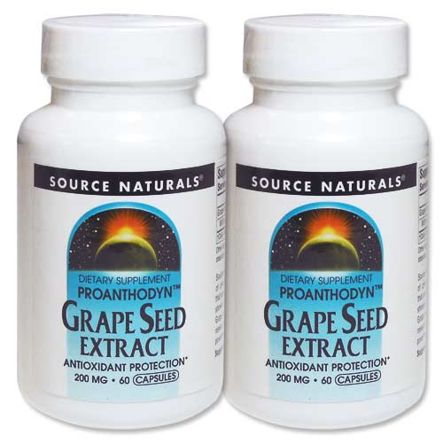 [2個セット] ソースナチュラルズ グレープシードエキス ブドウ種子 200mg 60粒 Source Naturals Grape Seed Extract 200mg 60Capsules[高含有]【お取り寄せ商品】【合わせて買いたい】