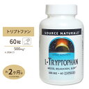 ソースナチュラルズ トリプトファン サプリメント L-トリプトファン[60粒入り] 500mg 60粒 (カプセル) サプリメント サプリ サプリメント アミノ酸配合 L-トリプトファン