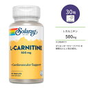 ソラレー L-カルニチン 500mg 30粒 ベジカプセル Solaray L-Carnitine 30 Veggie Capsules サプリメント アミノ酸 フリーフォーム サポート ワークアウト ダイエットサポート 運動 トレーニング ボディケア