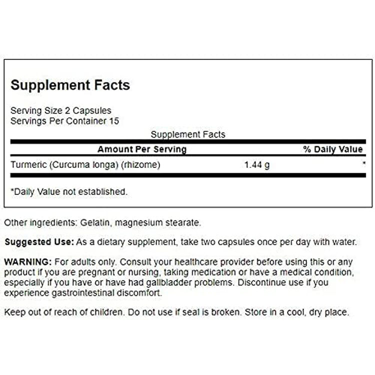 ����󥽥� �������å� ���ץ���� 720mg 30γ Swanson Turmeric ���ץ��� �ե륹�ڥ��ȥ�� ������ ���륯�ߥ�