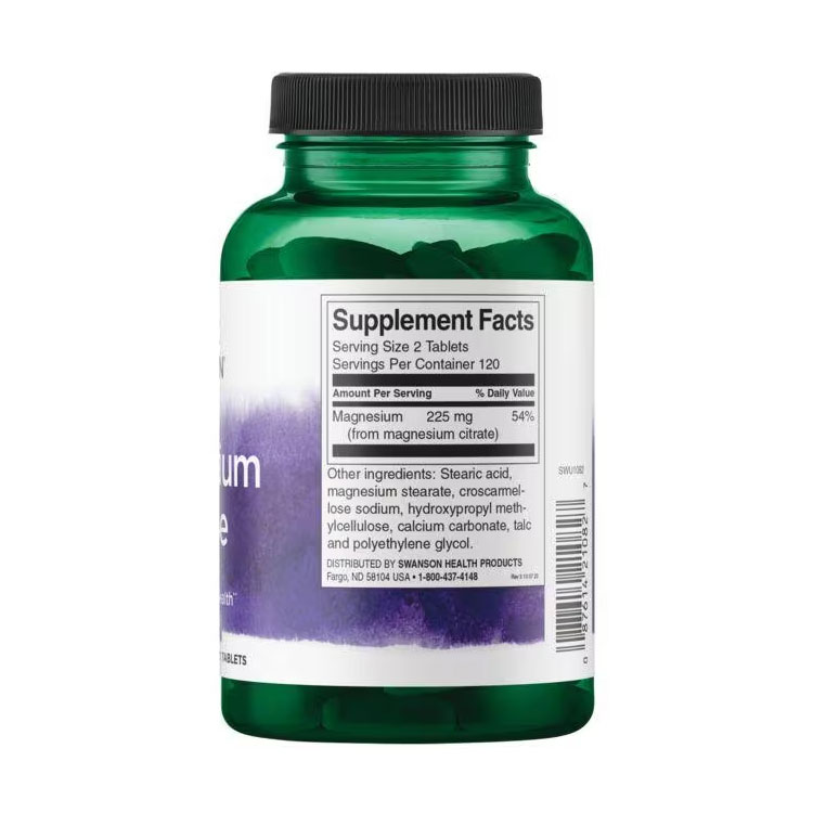 スワンソン クエン酸マグネシウム 112.5 mg 240粒 タブレット Swanson Magnesium C...