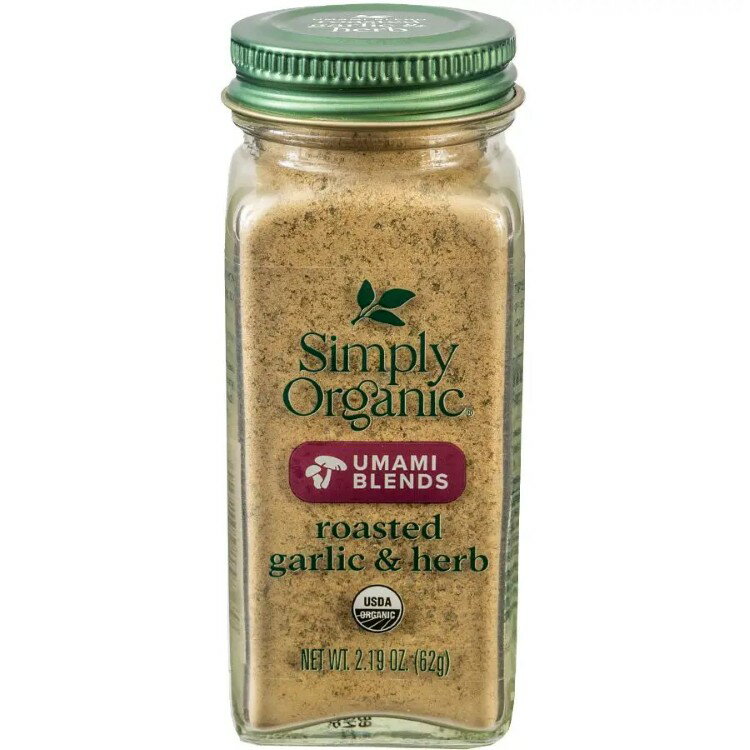 Rakuten - 【ポイントUP★1日-11日2時】シンプリーオーガニック ローステッドガーリック＆ハーブ 旨味ブレンド 62g Simply Organic Roasted Garlic & Herb Umami Blend 2.19 oz. 【お取り寄せ商品】