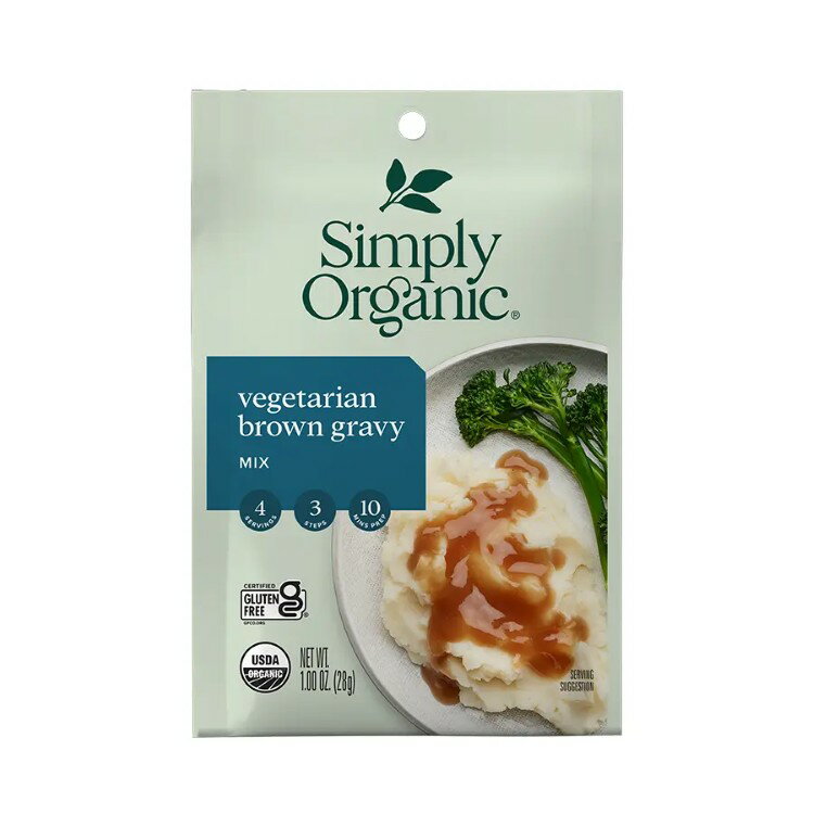 シンプリーオーガニック ベジタリアン ブラウングレービー シーズニングミックス 28g Simply Organic Vegetarian Brown Gravy Seasoning Mix 1.0 oz. 【お取り寄せ商品】