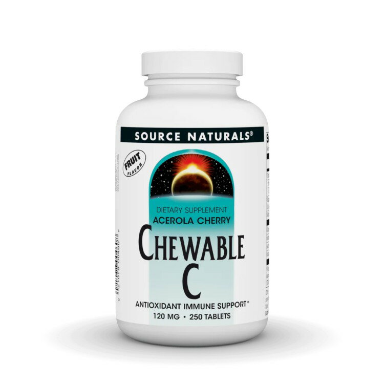 ソースナチュラルズ アセロラチェリー チュアブルC 120mg フルーツ由来 250粒 Source Naturals Acerola Cherry Chewable C 120 mg Fruit 250 Tablet 【お取り寄せ商品】【合わせて買いたい】