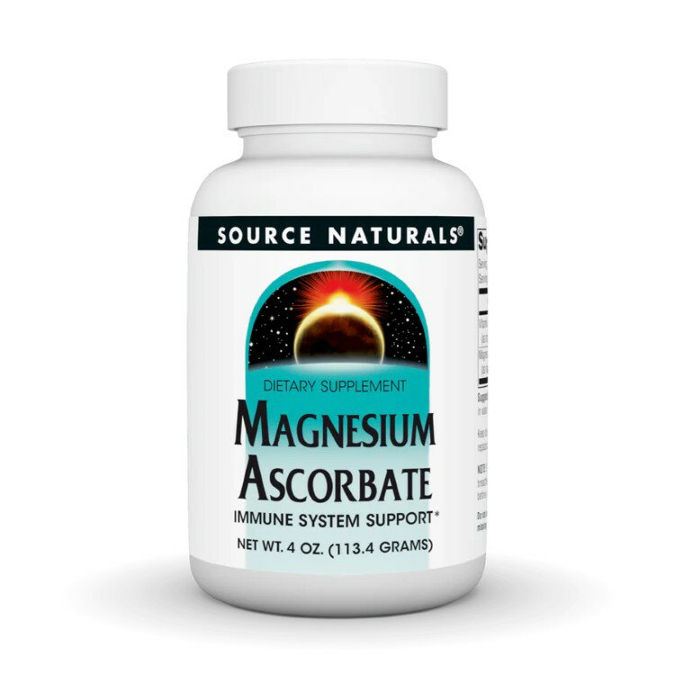 ソースナチュラルズ マグネシウムアスコルベート パウダー 113g Source Naturals Magnesium Ascorbate 4 oz. Crystals 【お取り寄せ商品】【合わせて買いたい】