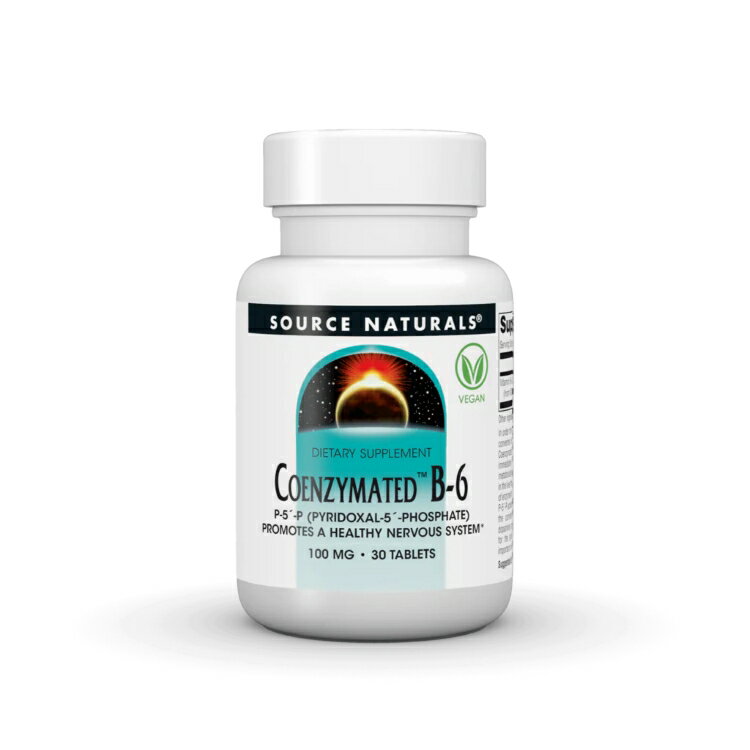 ソースナチュラルズ コエンザイメイテッド ビタミンB-6 100mg 30粒 Source Naturals Coenzymated・Vitamin B-6 100 mg 30 Tablet 【お取り寄せ商品】【合わせて買いたい】