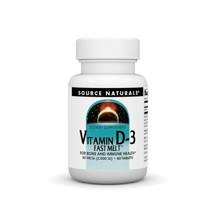ソースナチュラルズ ビタミンD3 2000IU ブラックチェリー＆ピーチ味 60ファストメルト Source Naturals Vitamin D-3 2000 IU Black Cherry-Peach 60 Fast Melt・455 【お取り寄せ商品】【合わせて買いたい】